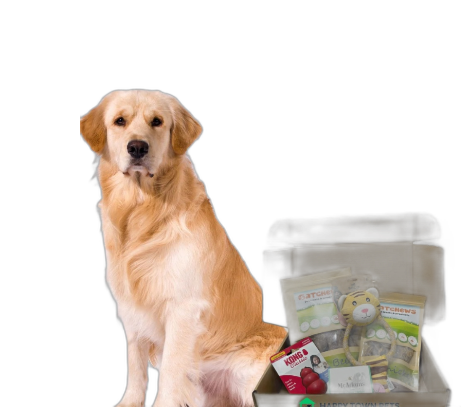 Happy pets with treats